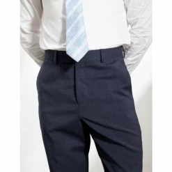 JAEGER Tailored Fit Pure Wool Bi-Stretch Trousers Men Navy Marl 18 JAEGER Tailored Fit Pure Wool Bi-Stretch Trousers Men Navy Marl -JAEGER Shop unnamed file 942