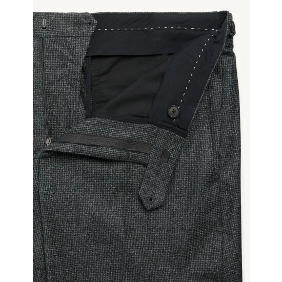 JAEGER Slim Fit Wool Flannel Puppytooth Trousers Men Charcoal Mix 9 JAEGER Slim Fit Wool Flannel Puppytooth Trousers Men Charcoal Mix - Image 9