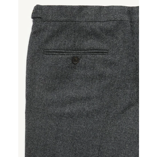 JAEGER Slim Fit Wool Flannel Puppytooth Trousers Men Charcoal Mix 10 JAEGER Slim Fit Wool Flannel Puppytooth Trousers Men Charcoal Mix - Image 10