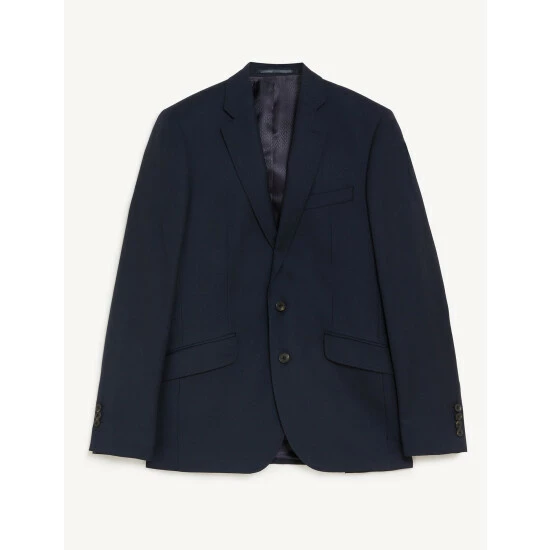 JAEGER Slim Fit Pure Wool Birdseye Jacket Men Medium Navy 1 JAEGER Slim Fit Pure Wool Birdseye Jacket Men Medium Navy