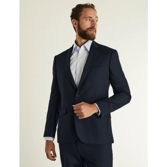 JAEGER Slim Fit Pure Wool Birdseye Jacket Men Medium Navy 7 JAEGER Slim Fit Pure Wool Birdseye Jacket Men Medium Navy - Image 7