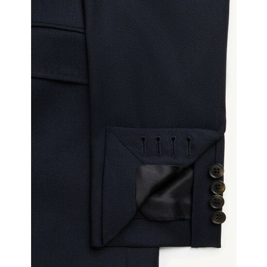 JAEGER Slim Fit Pure Wool Birdseye Jacket Men Medium Navy 11 JAEGER Slim Fit Pure Wool Birdseye Jacket Men Medium Navy - Image 11