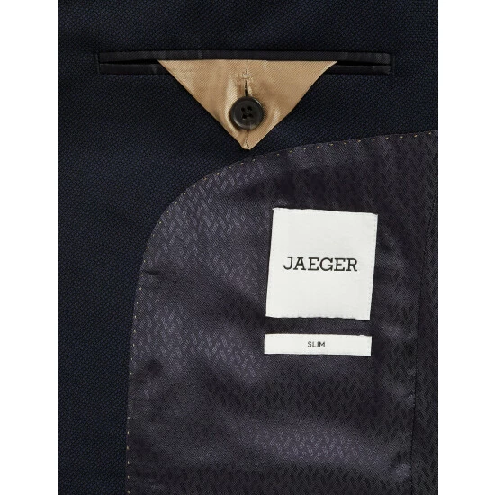 JAEGER Slim Fit Pure Wool Birdseye Jacket Men Medium Navy 12 JAEGER Slim Fit Pure Wool Birdseye Jacket Men Medium Navy - Image 12