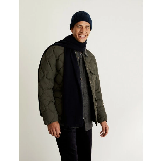 JAEGER Pure Cashmere Knitted Beanie Hat Men Green 2 JAEGER Pure Cashmere Knitted Beanie Hat Men Green - Image 2