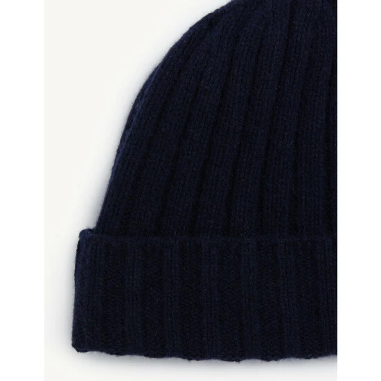 JAEGER Pure Cashmere Knitted Beanie Hat Men Green 4 JAEGER Pure Cashmere Knitted Beanie Hat Men Green - Image 4