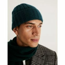 JAEGER Pure Cashmere Knitted Beanie Hat Men Green 13 JAEGER Pure Cashmere Knitted Beanie Hat Men Green -JAEGER Shop unnamed file 978