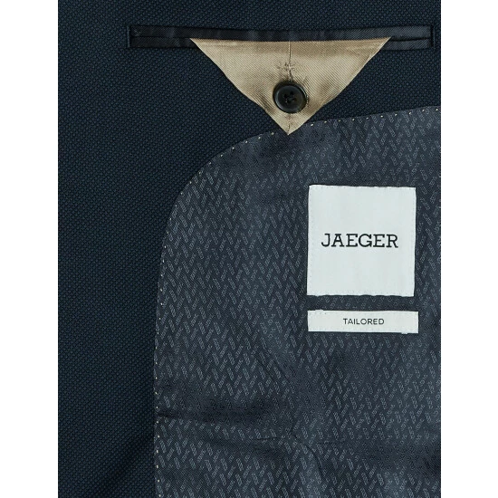 JAEGER Tailored Fit Pure Wool Birdseye Jacket Men Medium Navy 10 JAEGER Tailored Fit Pure Wool Birdseye Jacket Men Medium Navy - Image 10