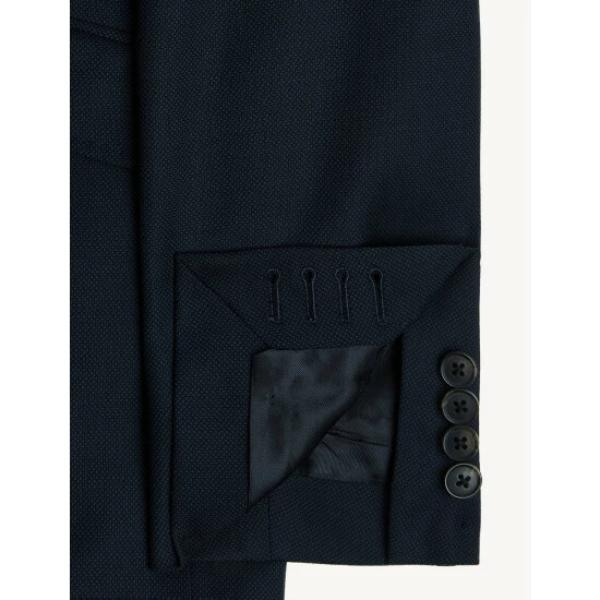 JAEGER Tailored Fit Pure Wool Birdseye Jacket Men Medium Navy 11 JAEGER Tailored Fit Pure Wool Birdseye Jacket Men Medium Navy - Image 11